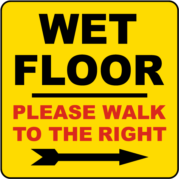 Wet Floor Please Walk To The Right Traffic Cone Accessory