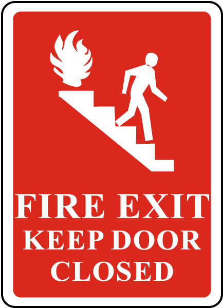 Fire Exit Keep Door Closed Sign 