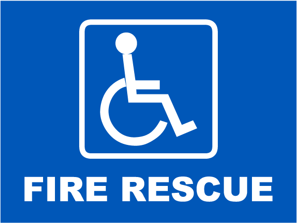 Handicapped Parking Sign-Fire Rescue with Handicap Accessible Symbol