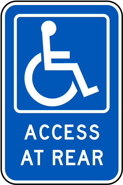 Handicapped Parking Sign-Access At Rear 