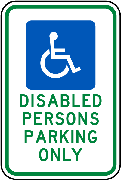 Handicapped Parking Sign-Disabled Persons Parking Only