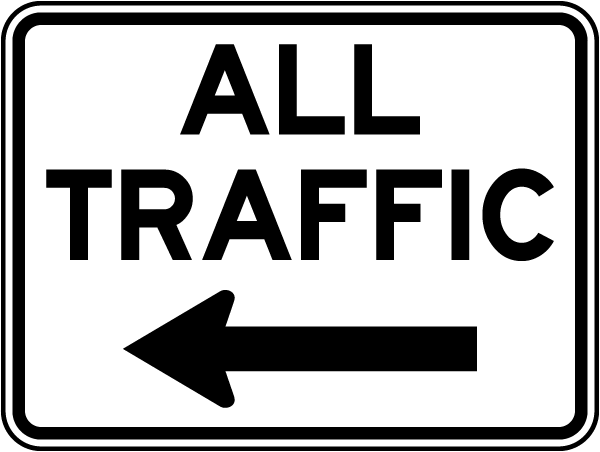 All Traffic Sign with left arrow