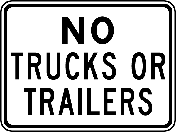 No Trucks Or Trailers Sign 