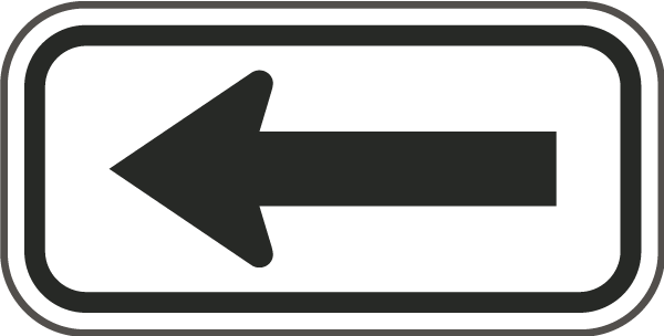 White - Black Arrow Sign