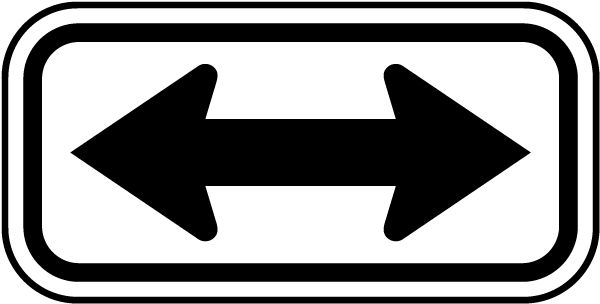 White - Black Double Arrow Sign