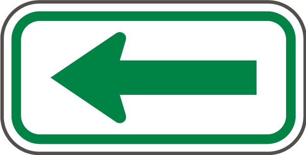 White - Green Arrow Sign