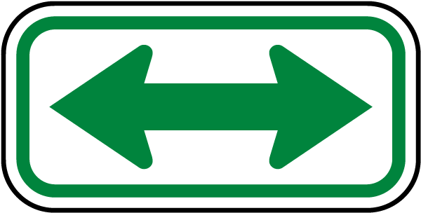 White - Green Double Arrow Sign