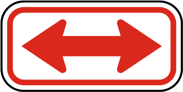 White - Red Double Arrow Sign