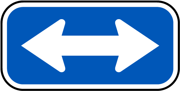 Handicapped Parking Sign-Blue/White Double Arrow