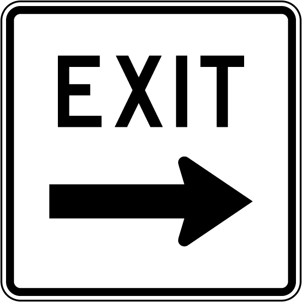 Exit Sign with right arrow