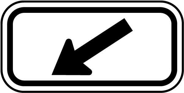 Handicapped Parking Sign-White/Black Diagonal Arrow