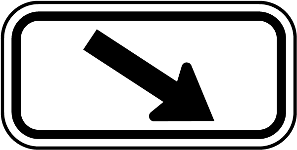 White - Black Diagonal Arrow Sign