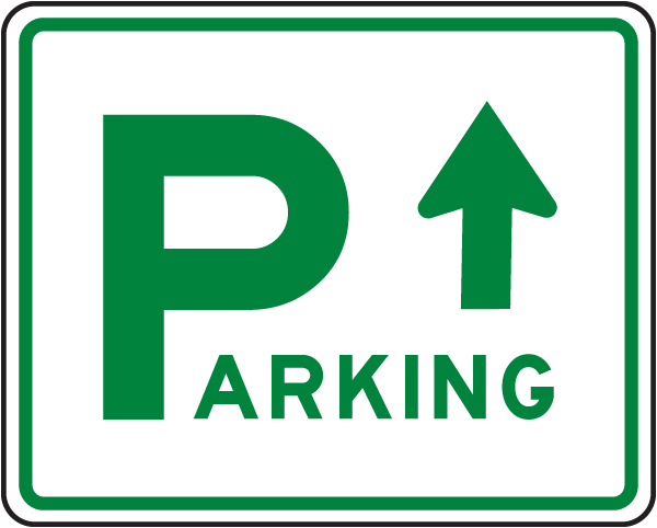 Parking Sign with arrow pointing up