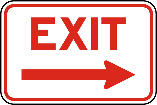 Exit Sign with right arrow