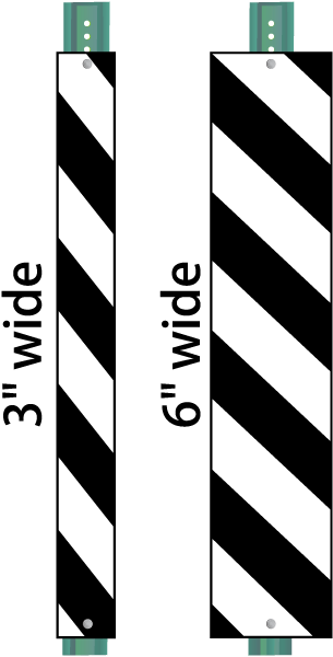 3'' x 30 or 6'' x 30'' Diamond Grade Reflective Panels for U-Channel Posts