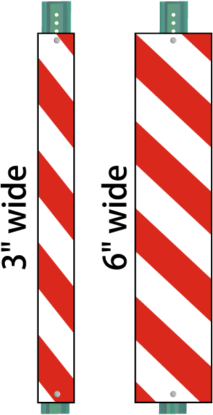 3'' x 30 or 6'' x 30'' Diamond Grade Reflective Panels for U-Channel Posts