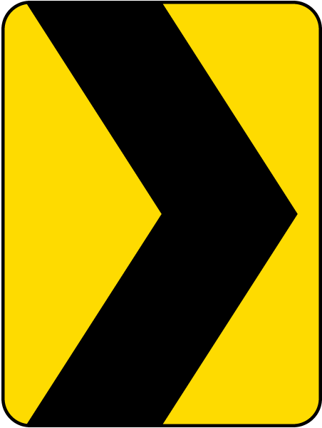 Yellow/Black Chevron Sign