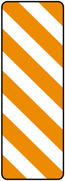 White/Orange Left Delineator Panel