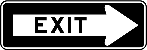 Exit Sign with right arrow