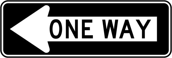 One Way Sign with left arrow 
