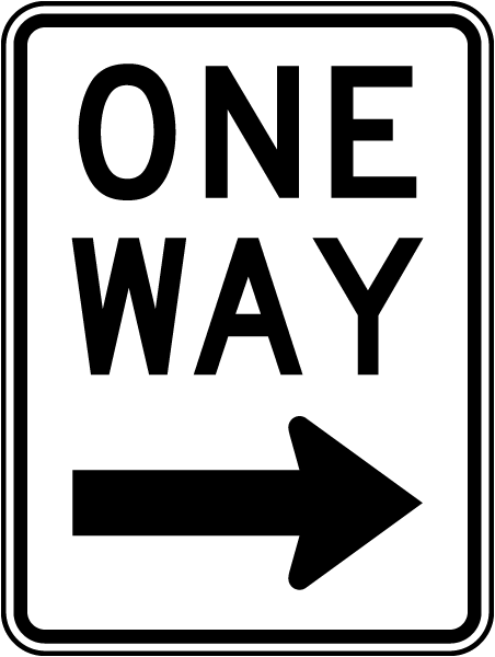 One Way Sign with right arrow 