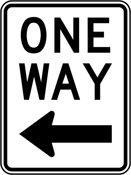 One Way Sign with left arrow 