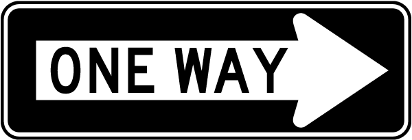 One Way Sign with right arrow 