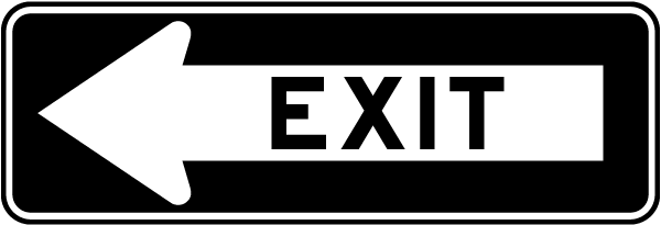 Exit Sign with left arrow