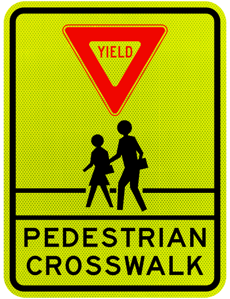 Yield Pedestrian Crossing Sign