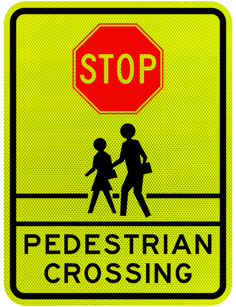 Stop Pedestrian Crossing Sign
