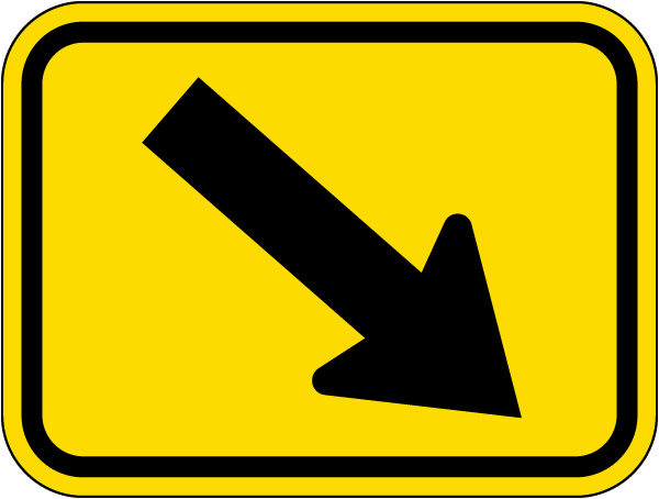 Right Diagonal arrow Sign