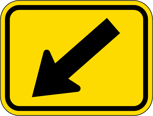 Left Diagonal arrow sign