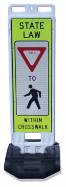 8'' x 36'' Pedestrian Crossing Panel with 28lb Rubber Base