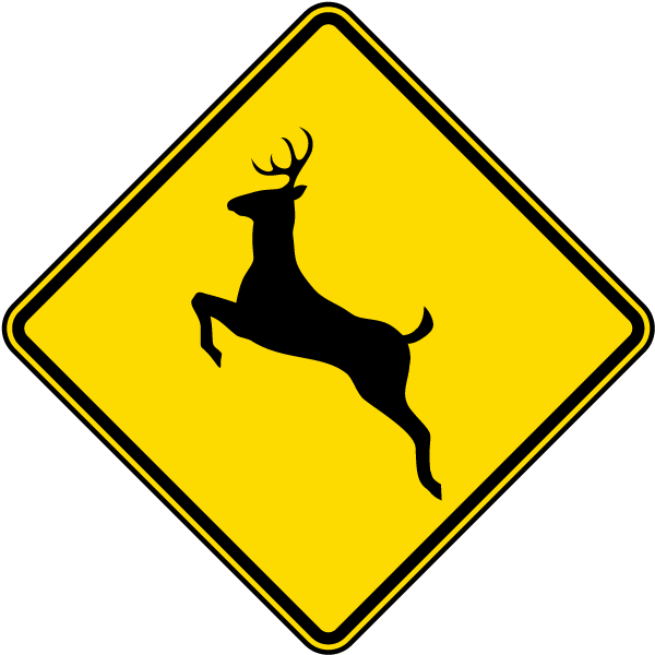 Deer Crossing symbol Sign