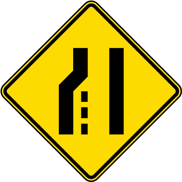 Left Lane Ends Sign