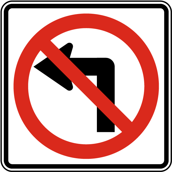 No Left Turn Sign