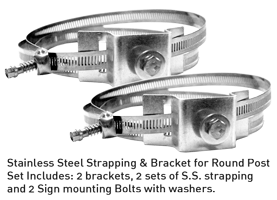 4'' to 12'' dia. Large Post Bracket Set of 2