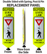 School State Law Yield to Pedestrians Crossing Signs