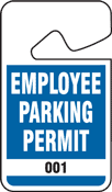 Employee Parking Permit Hang Tag