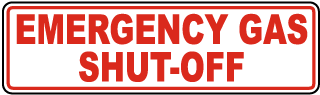 Emergency Gas Shut-Off Sign 