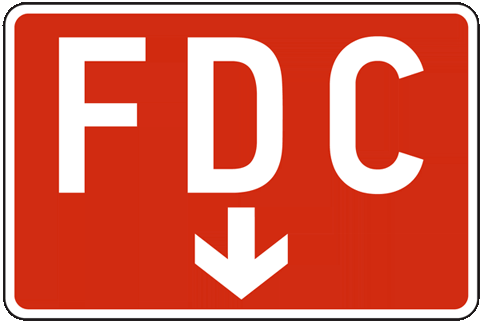 FDC Sign with down arrow