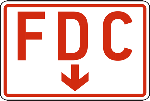FDC Sign with down arrow