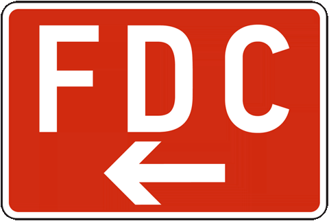 FDC Sign with left arrow