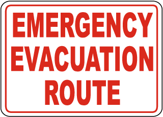 Emergency Evacuation Route Sign