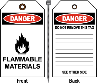 Danger Flammable Materials Tag