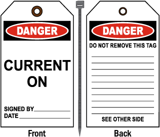 Danger Current On Tag