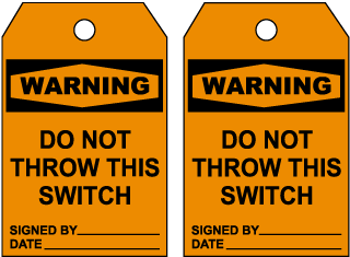 Warning Do Not Throw This Switch Tag