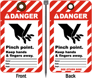 Danger Pinch point Keep hands & fingers away Tag