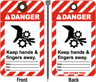 Danger Keep hands & fingers away Tag