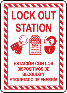 Lock-Out Station / Estacion con dispositivos de bloqueo y etiquetado de energia